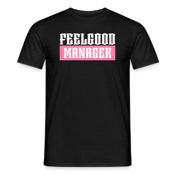 Feelgood manager pink tshirt black - Men's T-Shirt - black - Front - AI Model Male 178 light (178cm)