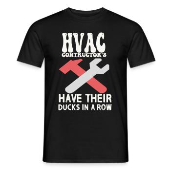 Les entrepreneurs en CVC ont leurs canaux dans une rangée - T-shirt homme - noir - Devant - AI Model Male 178 light (178cm)