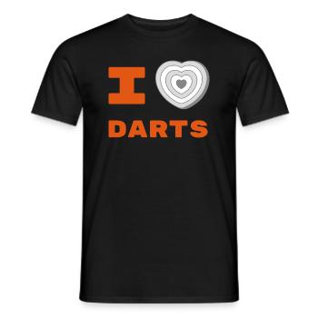 I Love Darts - Männer T-Shirt - Schwarz - Vorne - AI Model Male 178 light (178cm)