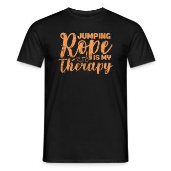 Jumping Rope Is My Therapy - Jump Rope Fitness - Männer T-Shirt - Schwarz - Vorne - AI Model Male 178 light (178cm)