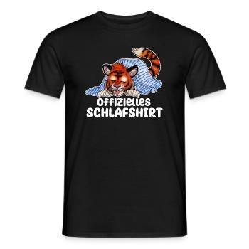 Niedlicher Tiger Geschenk Schlafen Schlafshirt - Männer T-Shirt - Schwarz - Vorne - AI Model Male 178 light (178cm)