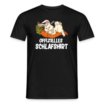 Schlafshirt Schlafen Niedlich Hase Chibi Kaninchen - Männer T-Shirt - Schwarz - Vorne - AI Model Male 178 light (178cm)