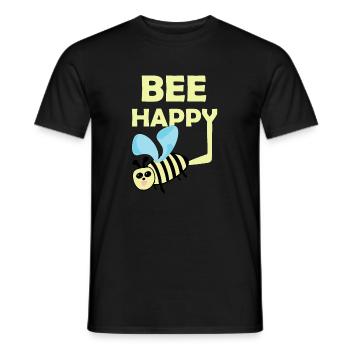 Bee Happy Biene - Männer T-Shirt - Schwarz - Vorne - AI Model Male 178 light (178cm)