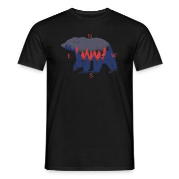Natur Bär Nord West Süd Ost - Männer T-Shirt - Schwarz - Vorne - AI Model Male 178 light (178cm)