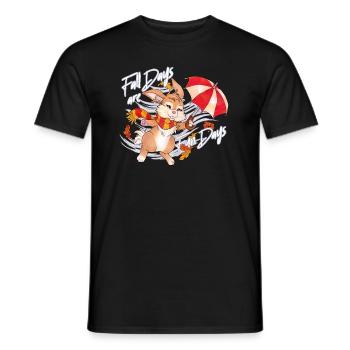 Fall Days are Fun Days - Niedlicher Hase im Herbst - Männer T-Shirt - Schwarz - Vorne - AI Model Male 178 light (178cm)