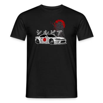 S15 Silvia Drift Königin JDM Japanische Flagge - Männer T-Shirt - Schwarz - Vorne - AI Model Male 178 light (178cm)