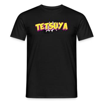 Tetsuya benutzerdefinierter Name Comic-Buch-Stil Pop-Art, - Männer T-Shirt - Schwarz - Vorne - AI Model Male 178 light (178cm)