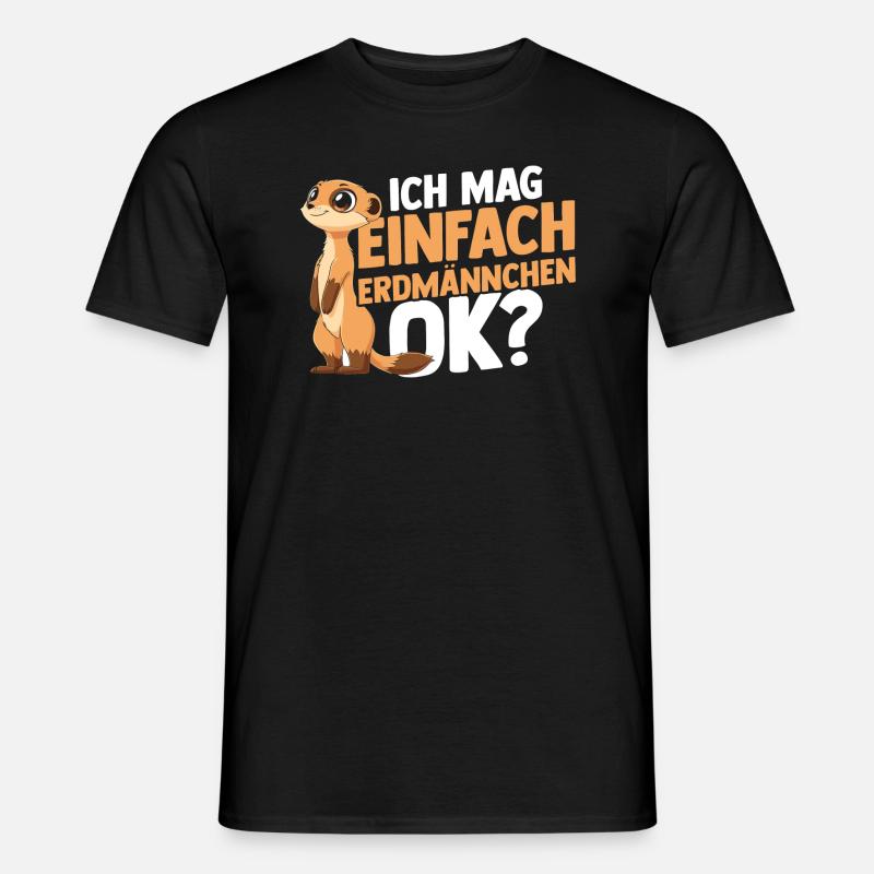 Erdmännchen - Männer T-Shirt - Schwarz