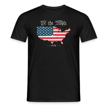 We the People - Founding Fathers Constitution - Men's T-Shirt - black - Front - AI Model Male 178 light (178cm)