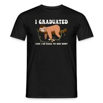 I Graduated Can I Go Back To Bed Now - Lazy Sloth - Men's T-Shirt - black - Front - AI Model Male 178 light (178cm)