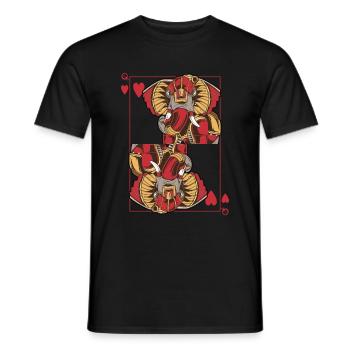 Elephant Steampunk Card Game Heart Queen Poker - Men's T-Shirt - black - Front - AI Model Male 178 light (178cm)