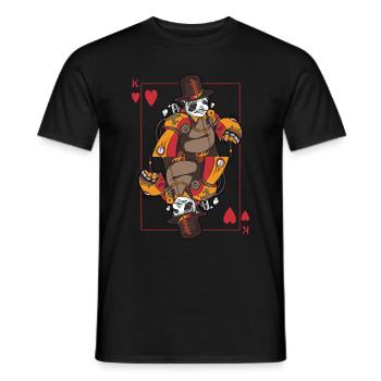 Panda Steampunk Kartenspiel Herz König Poker - Männer T-Shirt - Schwarz - Vorne - AI Model Male 178 light (178cm)