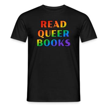 Lire des livres queer - T-shirt homme - noir - Devant - AI Model Male 178 light (178cm)