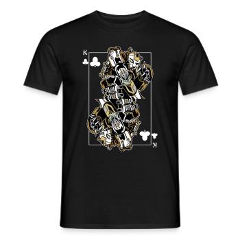 Panther Steampunk Card Game Clubs King Poker - Men's T-Shirt - black - Front - AI Model Male 178 light (178cm)