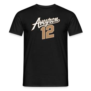 Aveyron 12 - T-shirt homme - noir - Devant - AI Model Male 178 light (178cm)