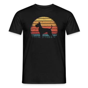 Hunde Silhouette - Retro Vintage Sunset - Männer T-Shirt - Schwarz - Vorne - AI Model Male 178 light (178cm)