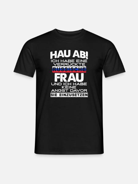 Ich habe eine verrückte russische Frau... Geschenk - Männer T-Shirt - Schwarz