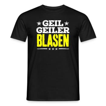 blasen - geil - Männer T-Shirt - Schwarz - Vorne - AI Model Male 178 light (178cm)