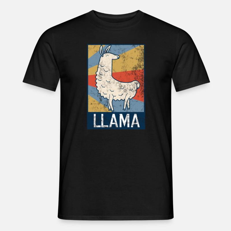 lama - Männer T-Shirt - Schwarz