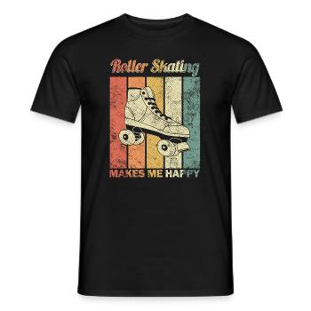 roller skates - Männer T-Shirt - Schwarz - Vorne - AI Model Male 178 light (178cm)