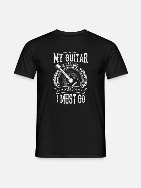 Gitarre - Männer T-Shirt - Schwarz