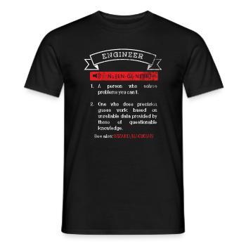 ingénieur - T-shirt homme - noir - Devant - AI Model Male 178 light (178cm)