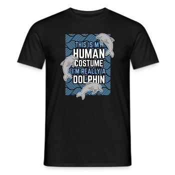 Idée cadeau dauphin - T-shirt homme - noir - Devant - AI Model Male 178 light (178cm)