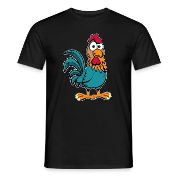 Poulet Coq - T-shirt homme - noir - Devant - AI Model Male 178 light (178cm)
