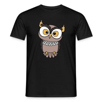 Owl - Men's T-Shirt - black - Front - AI Model Male 178 light (178cm)