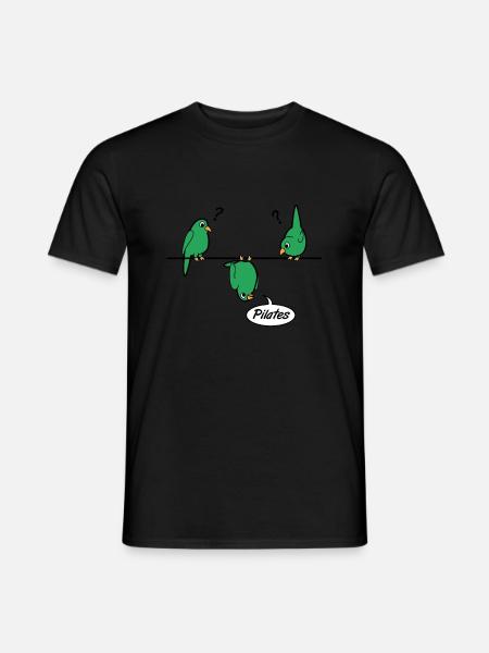 Pilates Wellensittich Papagei - Männer T-Shirt - Schwarz