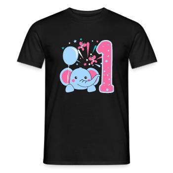 1. Anniversaire bébé bébé - T-shirt homme - noir - Devant - AI Model Male 178 light (178cm)