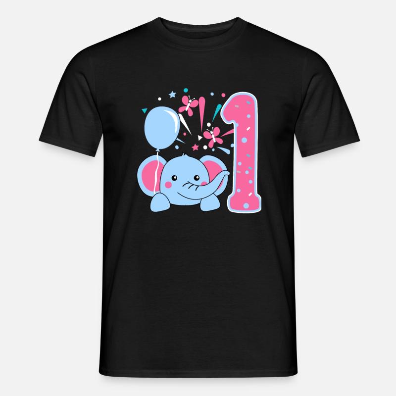 1. Anniversaire bébé bébé - T-shirt homme - noir