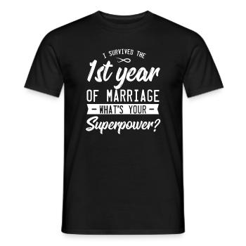 Hochzeitstag Hochzeit Ehe Ehemann heirate Geschenk - Männer T-Shirt - Schwarz - Vorne - AI Model Male 178 light (178cm)