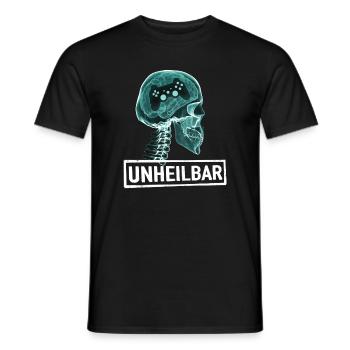 UNHEILBAR GAMING LUSTIGES GAMER E-SPORT GESCHENK - Männer T-Shirt - Schwarz - Vorne - AI Model Male 178 light (178cm)