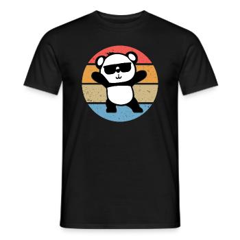 Panda Cool lunettes de soleil rétro Vintage cadeau - T-shirt homme - noir - Devant - AI Model Male 178 light (178cm)