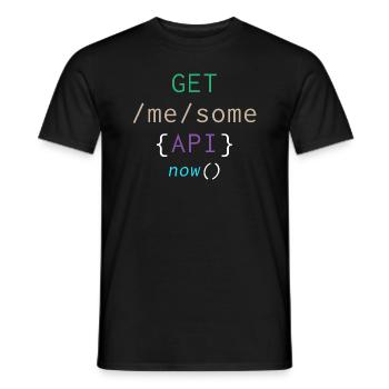 Api programming informatic gift saying - Men's T-Shirt - black - Front - AI Model Male 178 light (178cm)