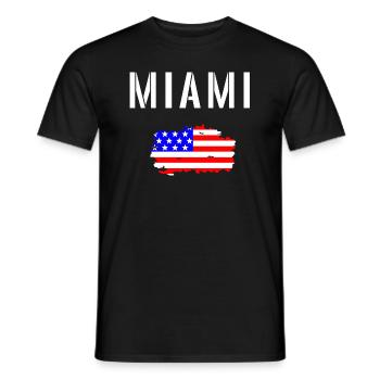 Miami Urlaub USA Flagge Reisen Amerika Florida - Männer T-Shirt - Schwarz - Vorne - AI Model Male 178 light (178cm)
