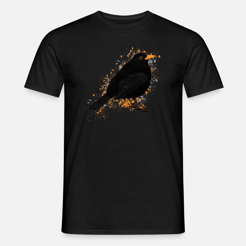 Amsel Vogel Vogelfreund Vogelbeobachter - Männer T-Shirt - Schwarz