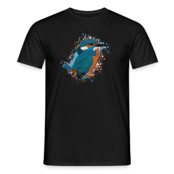 Kingfisher Bird Bird Lover Birdwatcher - Men's T-Shirt - black - Front - AI Model Male 178 light (178cm)