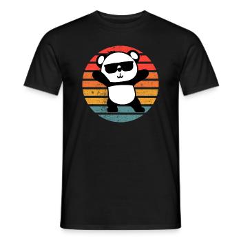 Panda Retro Cool Party Dance Retro Vintage Cadeau - T-shirt homme - noir - Devant - AI Model Male 178 light (178cm)