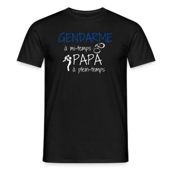 Cadeau papa gendarme - T-shirt homme - noir - Devant - AI Model Male 178 light (178cm)