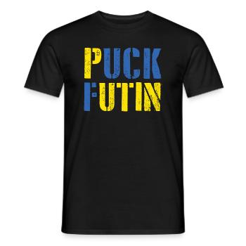 Puck futin Ukraine - Männer T-Shirt - Schwarz - Vorne - AI Model Male 178 light (178cm)