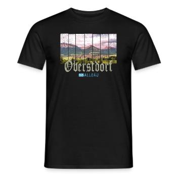 Oberstdorf Allgäu Vintage Bayern Germany Souve - Men's T-Shirt - black - Front - AI Model Male 178 light (178cm)