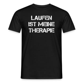 Laufen Ist Meine Therapie - Männer T-Shirt - Schwarz - Vorne - AI Model Male 178 light (178cm)