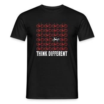 Pensez différemment - Bicycle Saying - T-shirt homme - noir - Devant - AI Model Male 178 light (178cm)