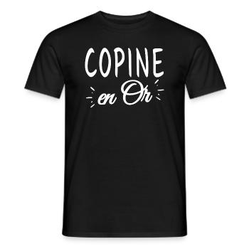 copine en or - T-shirt homme - noir - Devant - AI Model Male 178 light (178cm)