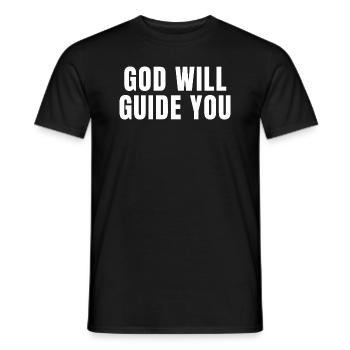 Dieu vous guidera - Citations chrétiennes - T-shirt homme - noir - Devant - AI Model Male 178 light (178cm)