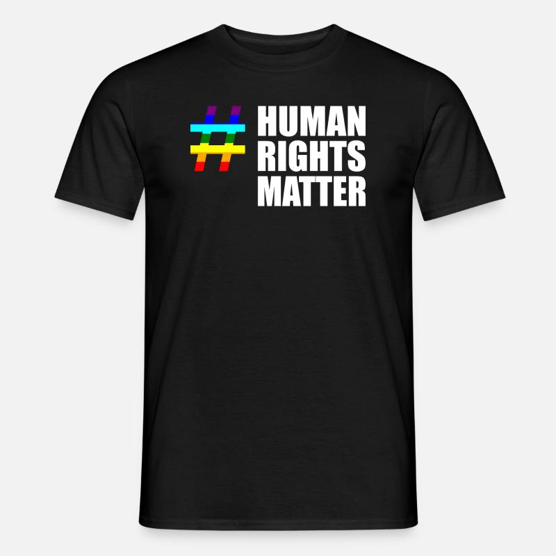 Menschenrechte human rights matter regenbogen - Männer T-Shirt - Schwarz