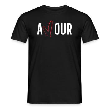 AMOUR - T-shirt homme - noir - Devant - AI Model Male 178 light (178cm)