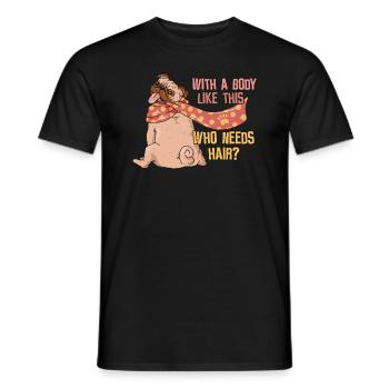 Traumkörper - Keine Haare - lustiges Fitness - Männer T-Shirt - Schwarz - Vorne - AI Model Male 178 light (178cm)